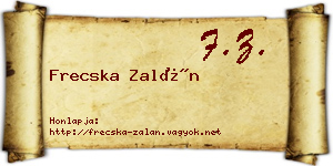 Frecska Zalán névjegykártya