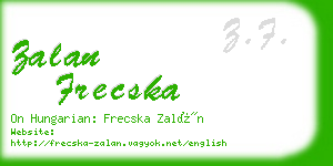 zalan frecska business card